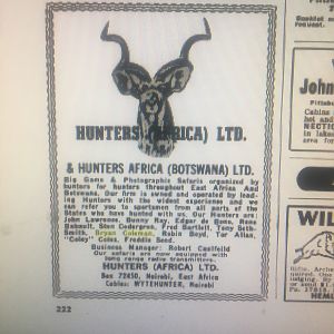 Old Botswana Hunting Advertisements
