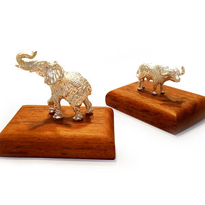 Paper Weight Plated Silver & Rhodesian Teak from African Sporting Creations