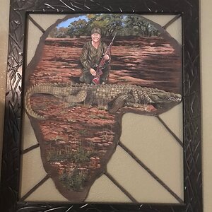 Framed Leather Craft Painting