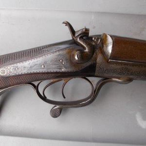 Old double barrel shotgun