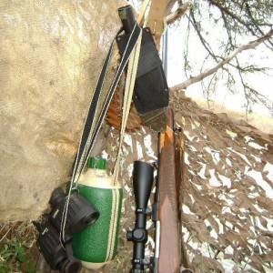Hunting equipment in blind