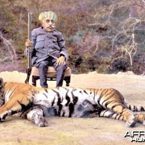 Maharaja Bhupal Singh with Tiger