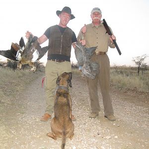 Philip and myself with some of the guinea fowl and Egyptian geese we sacked with our shotguns (Philip's shotguns actually, lol)