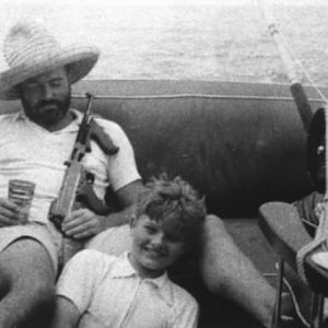 Hemingway with a Thompson Submachine Gun