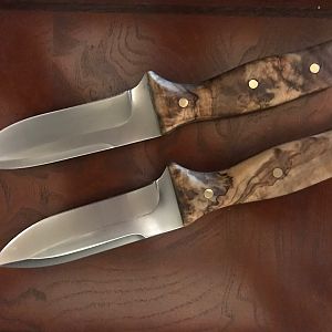 Spear Point Knives with African Wild Olive handles