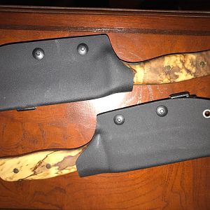 Spear Point Knives with African Wild Olive handles
