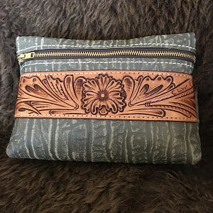 Makeup Pouch made out of Cape Buffalo Leather