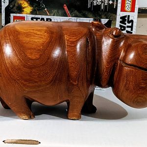 Carved Wooden Hippo