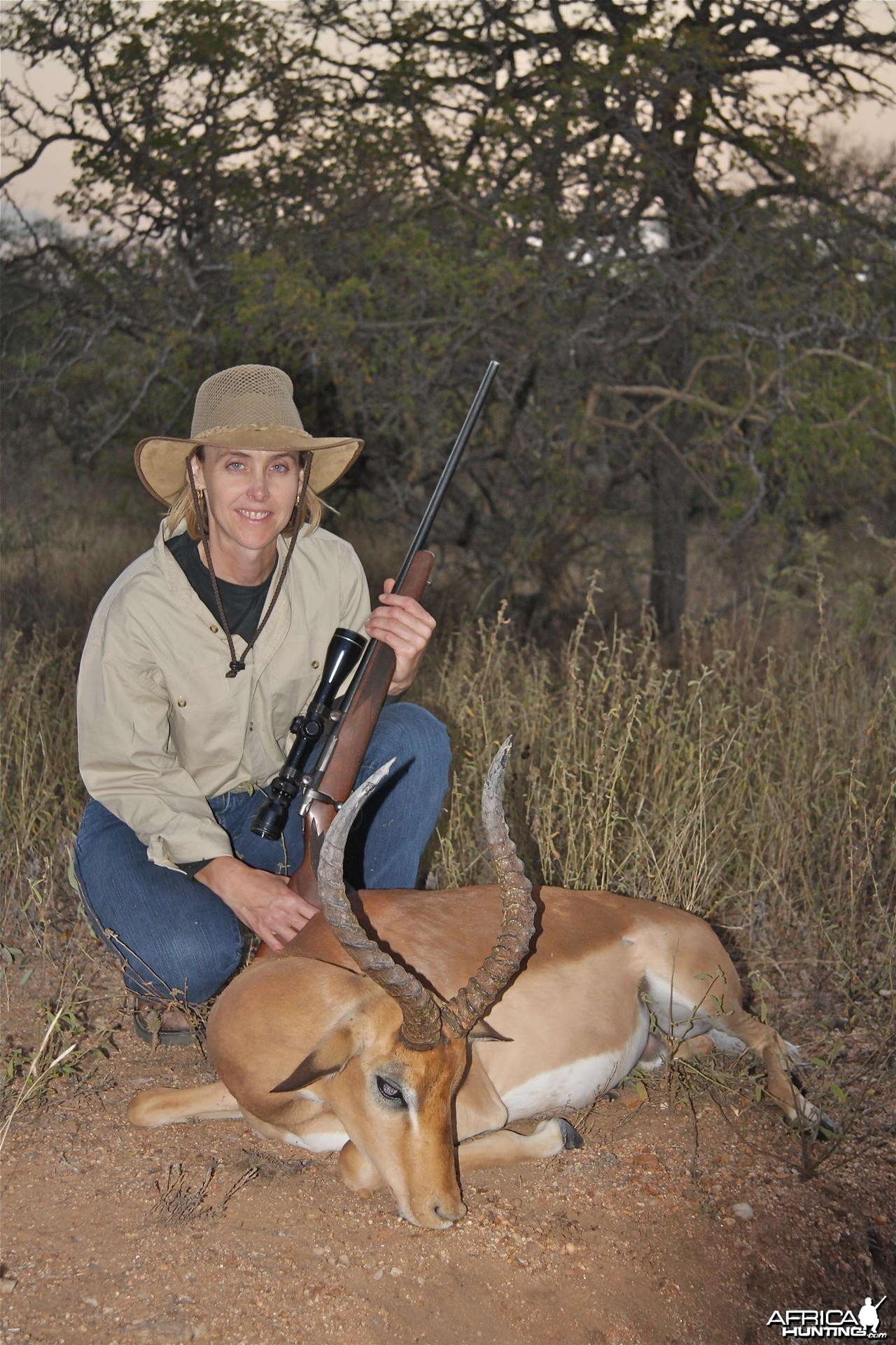 My wife with her first ever animal