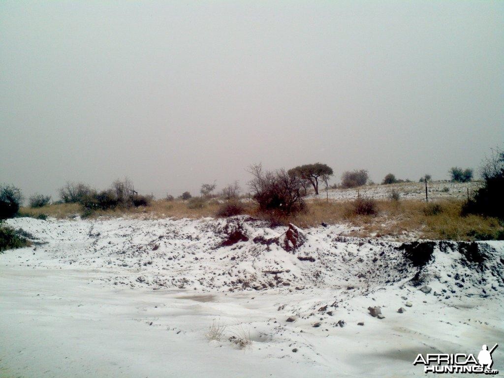 Snow in the southwestern part of Namibia