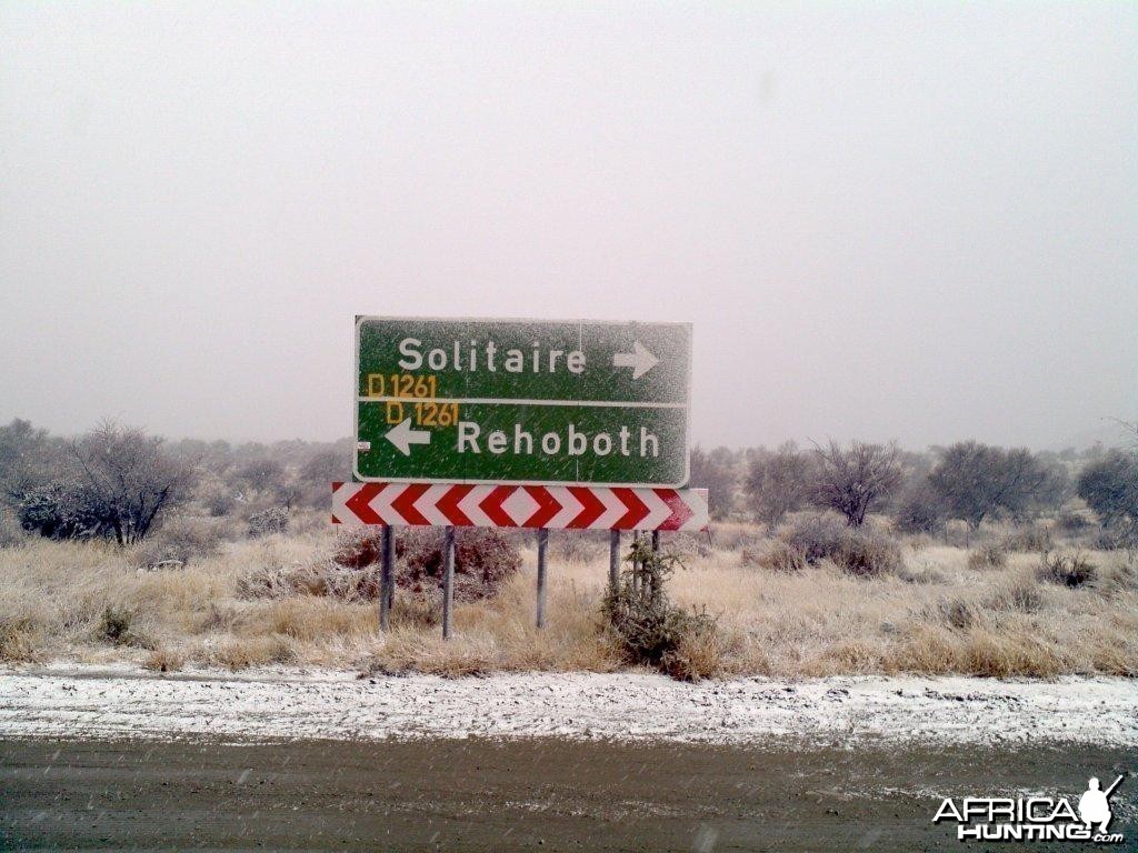 Snow in the southwestern part of Namibia