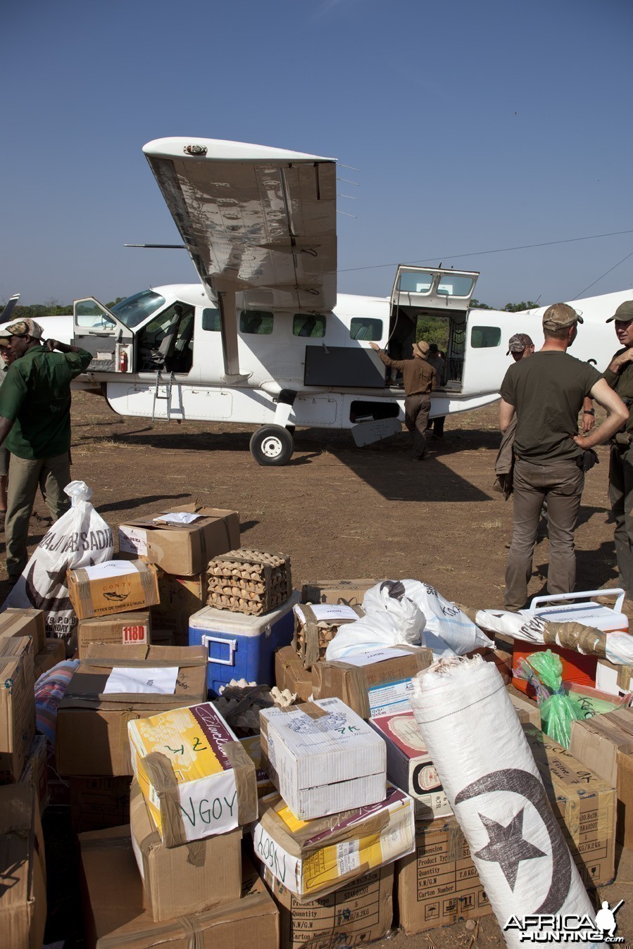 Caravan plane and supplies