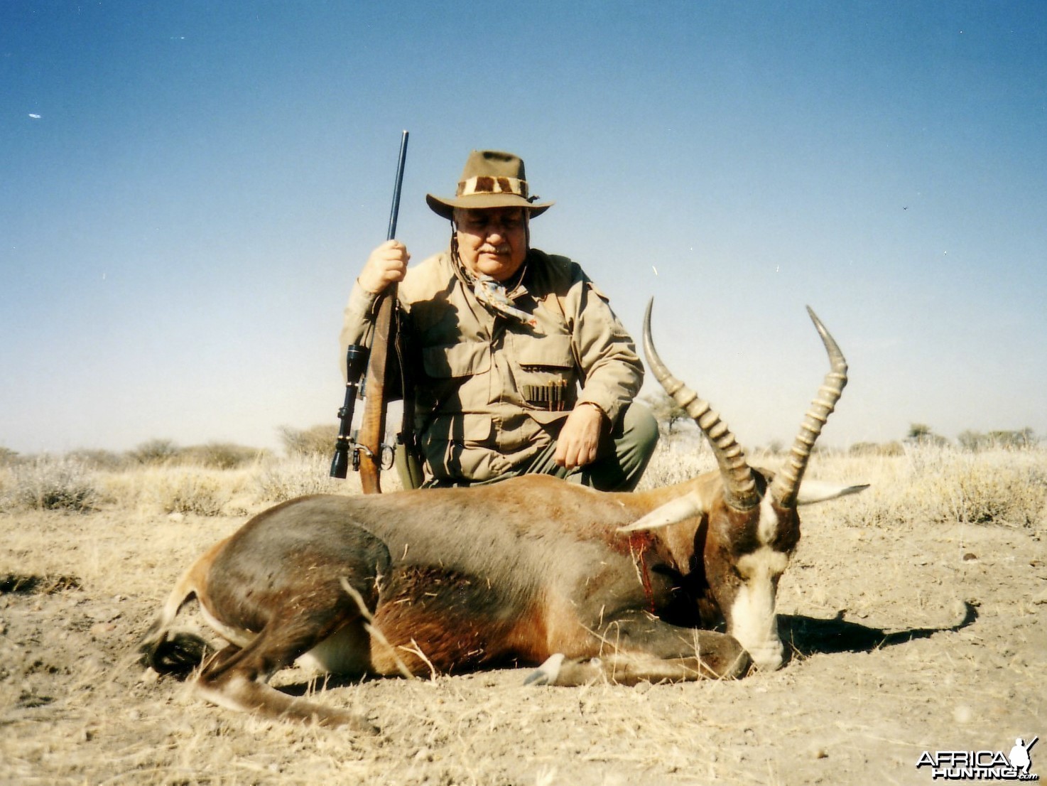 Holstein Hunting Safaris Namibia -client with a Blesbuck