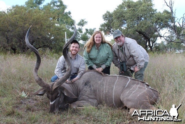 Son and wife with his Kudu