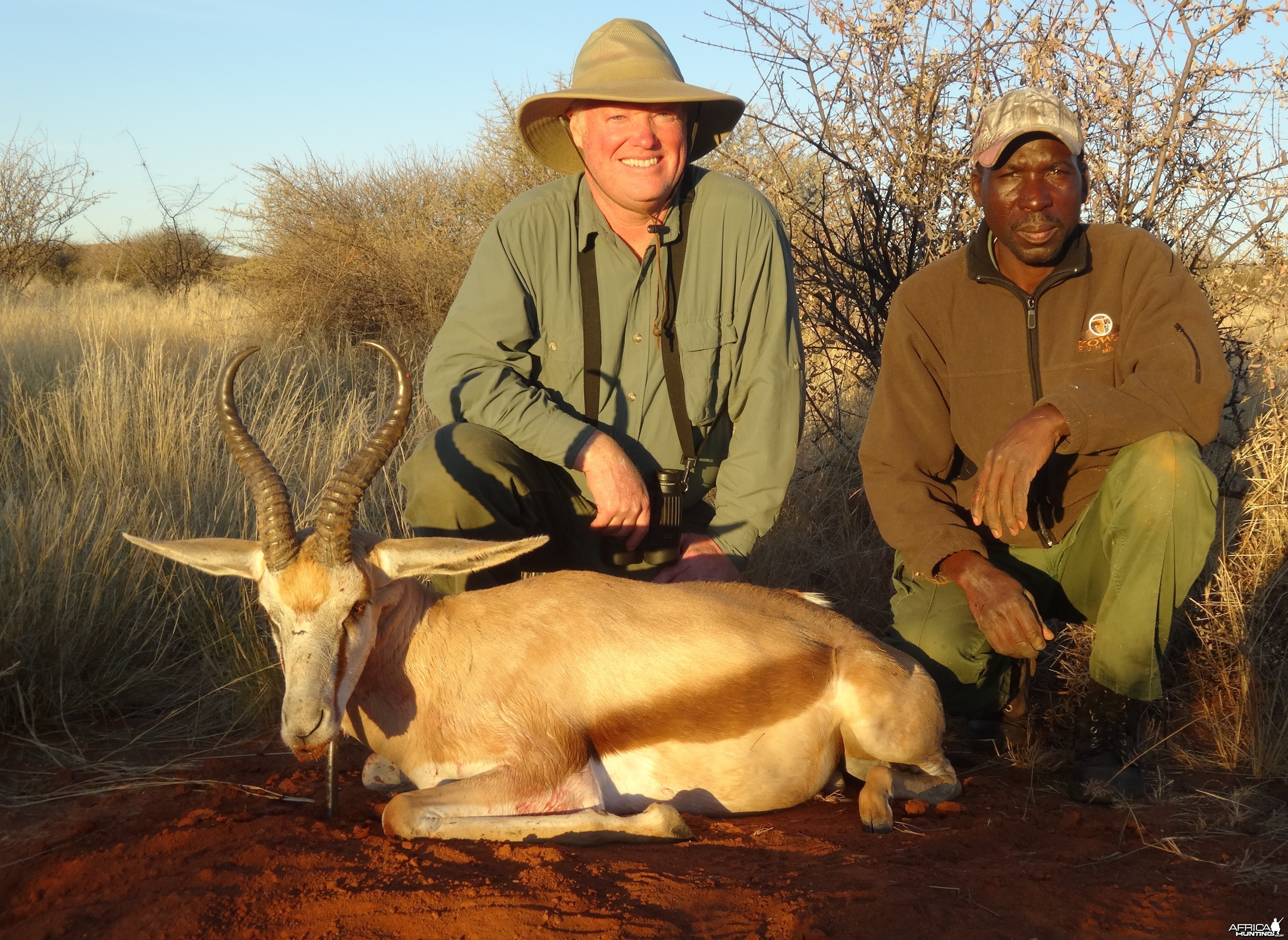 Toby and Matheus with springbok