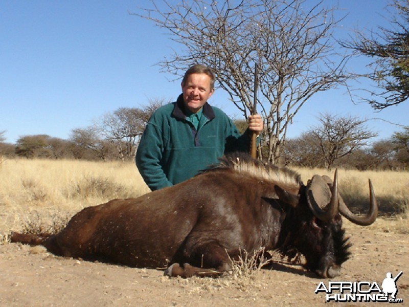 Black Wildebeest hunted with Ozondjahe Hunting Safaris in Namibia