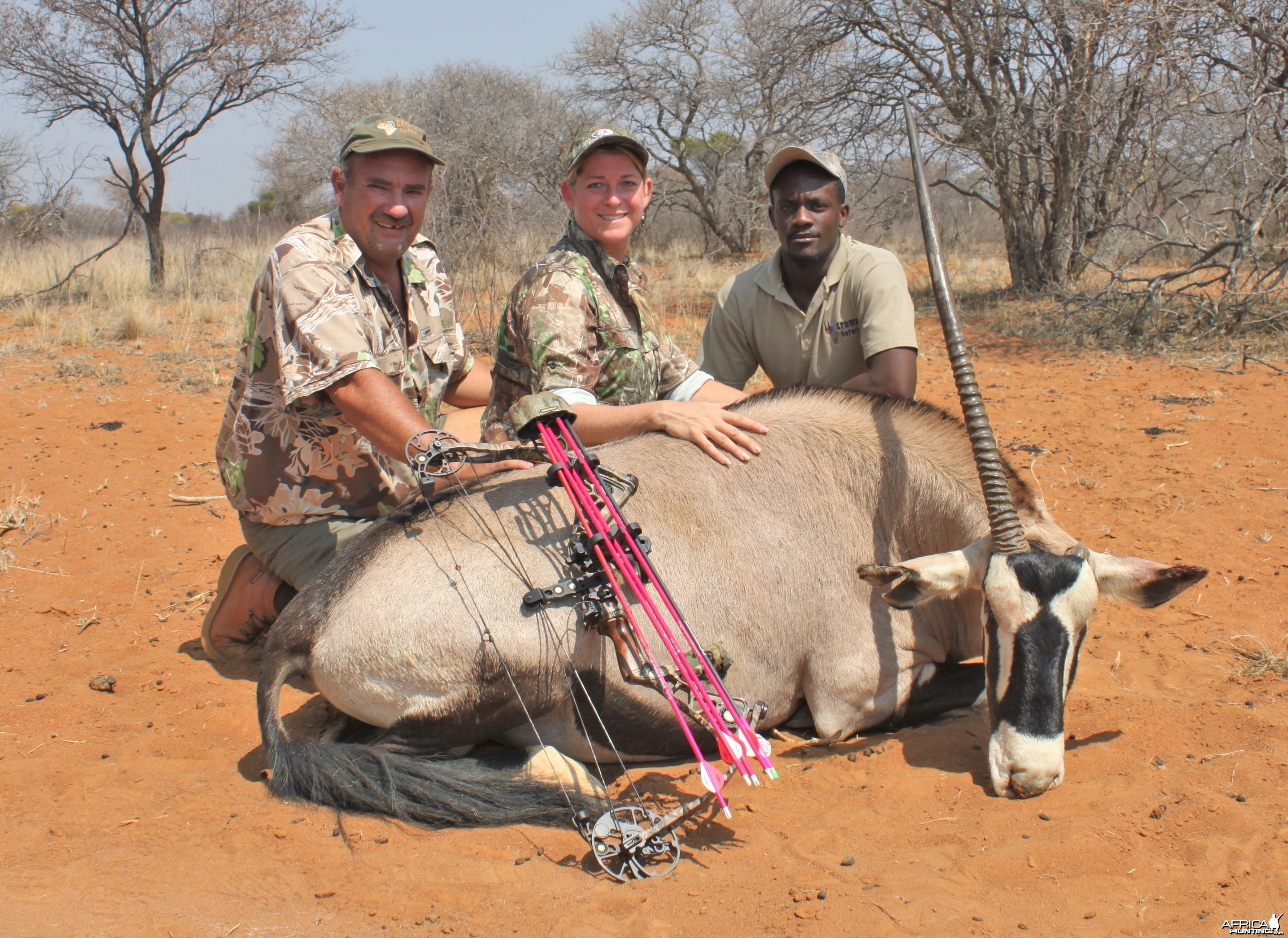 Lisa with &quot;unicorn&quot; Management gemsbok Limcroma Safaris 2015