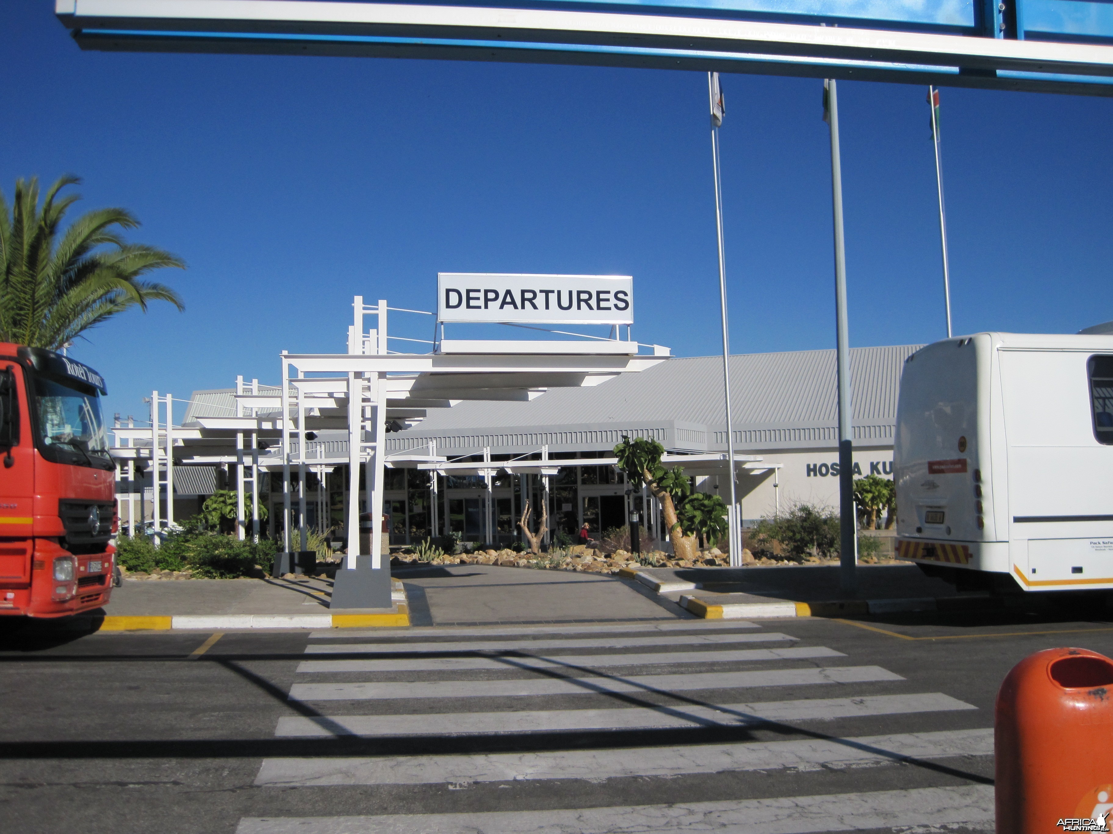 Departures at the International Airport in Windhoek, Namibia