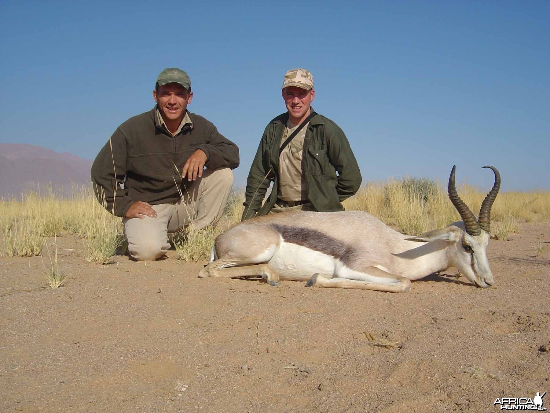 Rare natural white sprinkbok