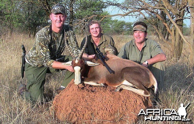 Myself, Hardus, and Russ with my blesbok, South Africa