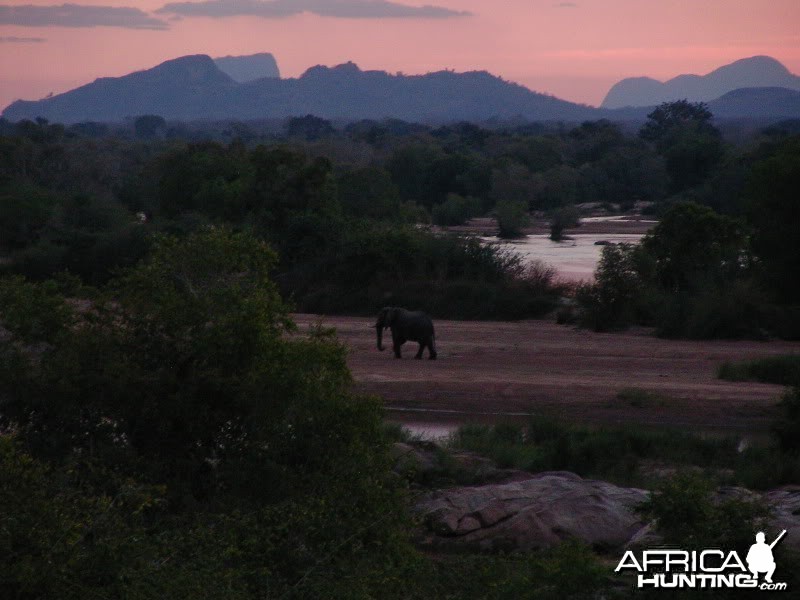 View from camp up the Lugenda river, Mozambique