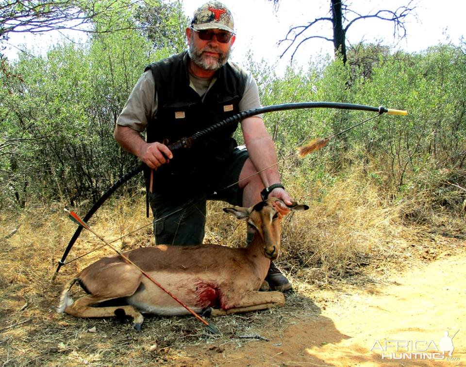 Gemsbok horn bow-hunt impala ewe.