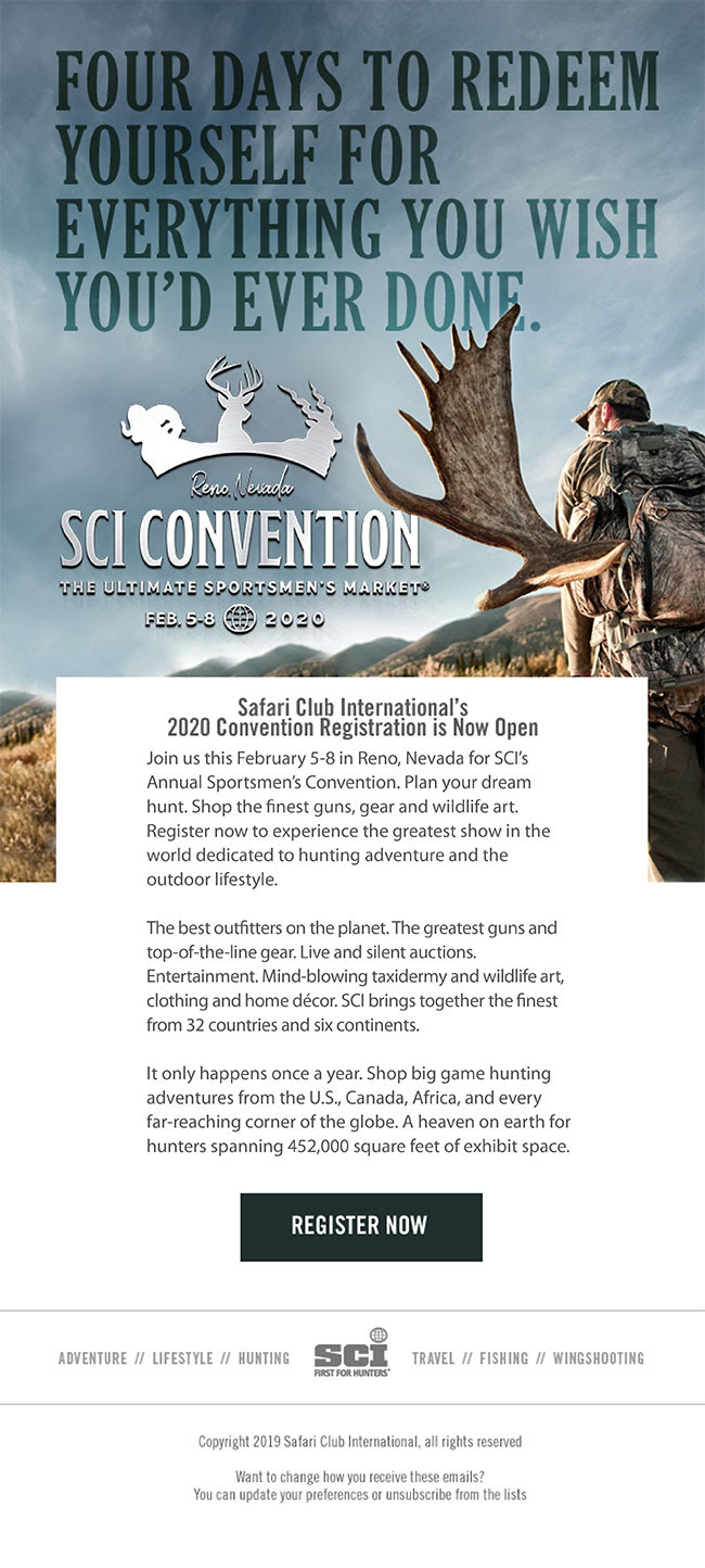 Safari Club International Convention 2020 Registration Now