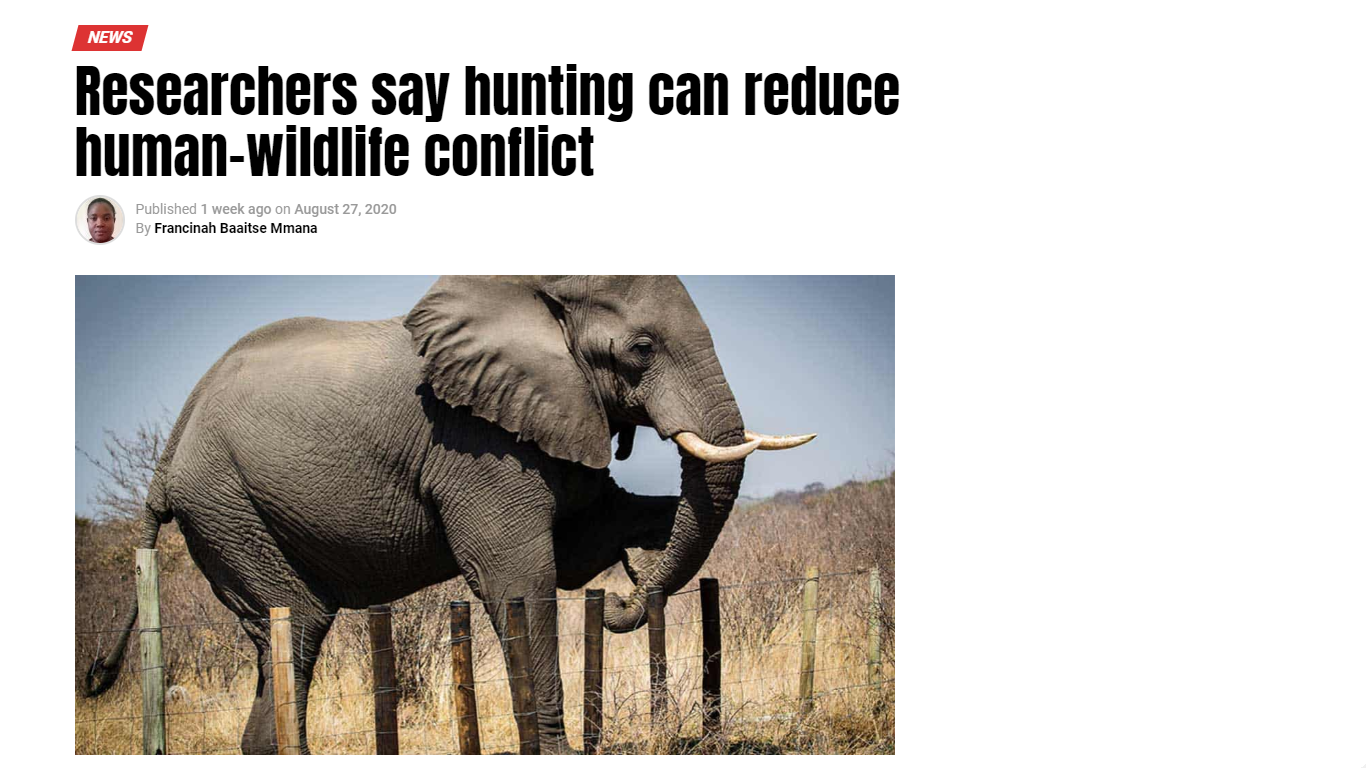 Researchers Say Hunting Can Reduce Human-wildlife Conflict ...