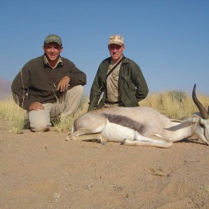 Rare natural white sprinkbok