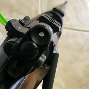 Cocking piece mounted ghost ring on my 404 Jeffery Rifle