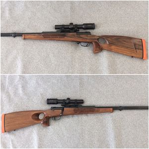 Custom made Rifle based on the Mauser 66S system with 24" barrel total length less than 44"