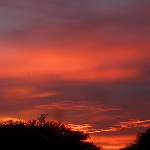 Sunset at Ozondjahe Hunting Safaris in Namibia