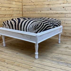 Zebra Skin Ottoman Taxidermy