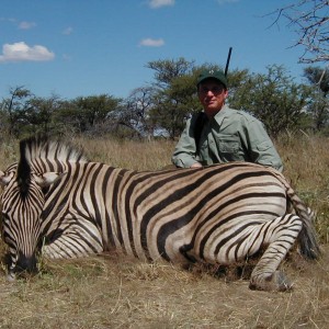 Hunting Burchell's Plain Zebra in Namibia