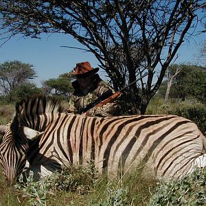 Hunting Burchell's Plain Zebra in Namibia