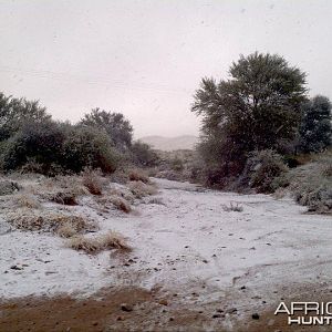 Snow in the southwestern part of Namibia