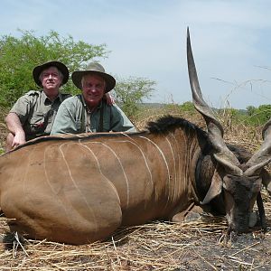 52 inch Lord Derby eland hunted in CAR with PH Rudy Lubin