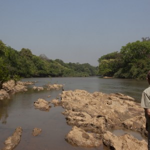 Christophe Morio looking at the Chinko River