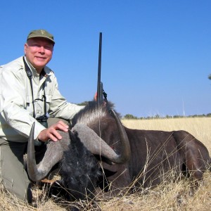 Holstein Hunting Safaris Namibia -Client with Black Wildebeest