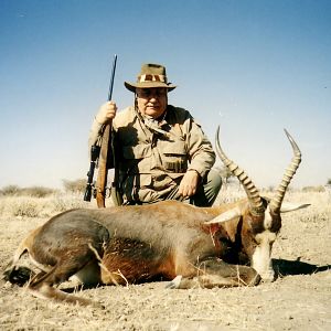 Holstein Hunting Safaris Namibia -client with a Blesbuck