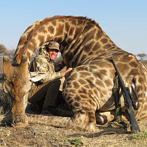 Giraffe hunted with Ozondjahe Hunting Safaris in Namibia