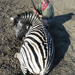 Hunting Burchell's Zebra in Namibia