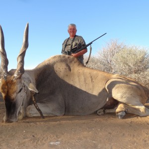 Cape Eland hunted with Ozondjahe Hunting Safaris in Namibia