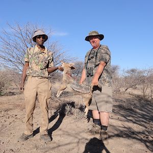 Black-Backed Jackal hunted with Ozondjahe Hunting Safaris in Namibia