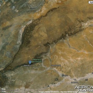 Google Satellite Map of Waterberg Plateau National Park - Namibia