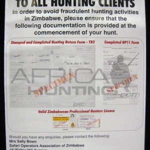 Hunting Zimbabwe - Important Notice To All Hunting Clients