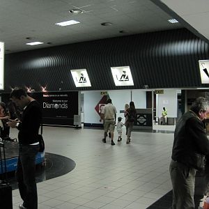 Baggage claim and custom area at the International Airport in Windhoek, Nam