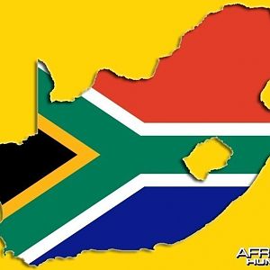Flag Map South Africa