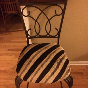 Chair made from Burchell's Plain Zebra Backskins