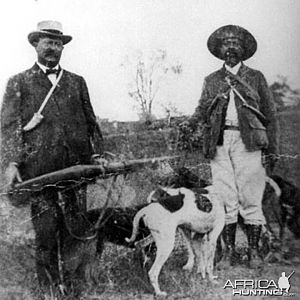 Holt Collier (1846-1946) on the right, An American Big Game Hunter